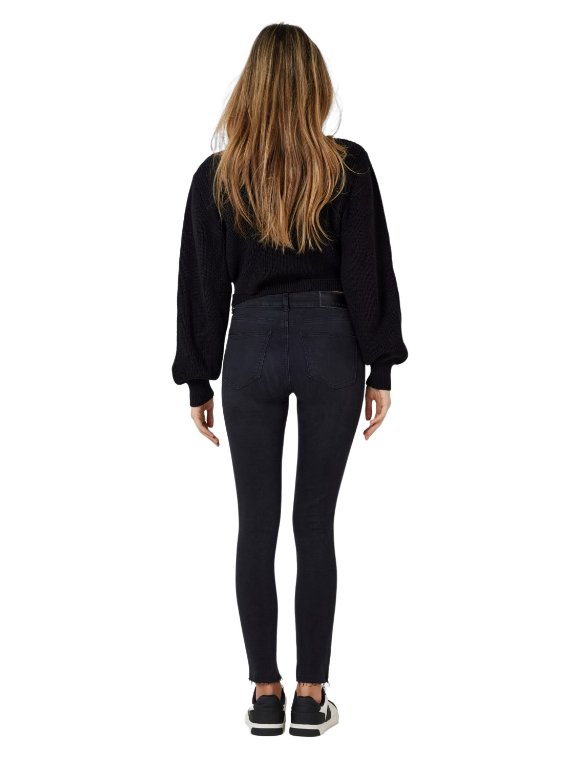 Noisy May Damen Jeans NMLUCY NW ANKL JNS AZ088BL - Slim Fit - Schwarz - Bla günstig online kaufen