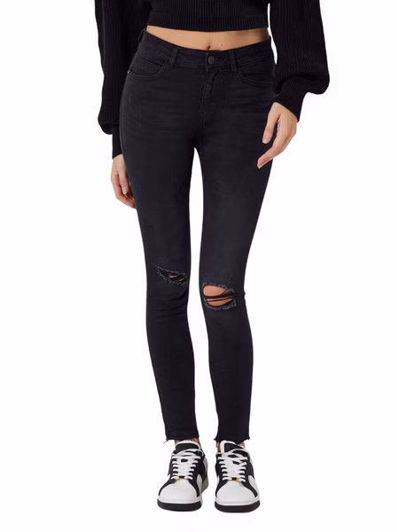 Noisy May Damen Jeans NMLUCY NW ANKL JNS AZ088BL -  Slim Fit - Schwarz - Black Denim Noisy May Damen Jeans NMLUCY NW ANKL JNS AZ088BL -  Slim Fit - Schwarz - Black Denim