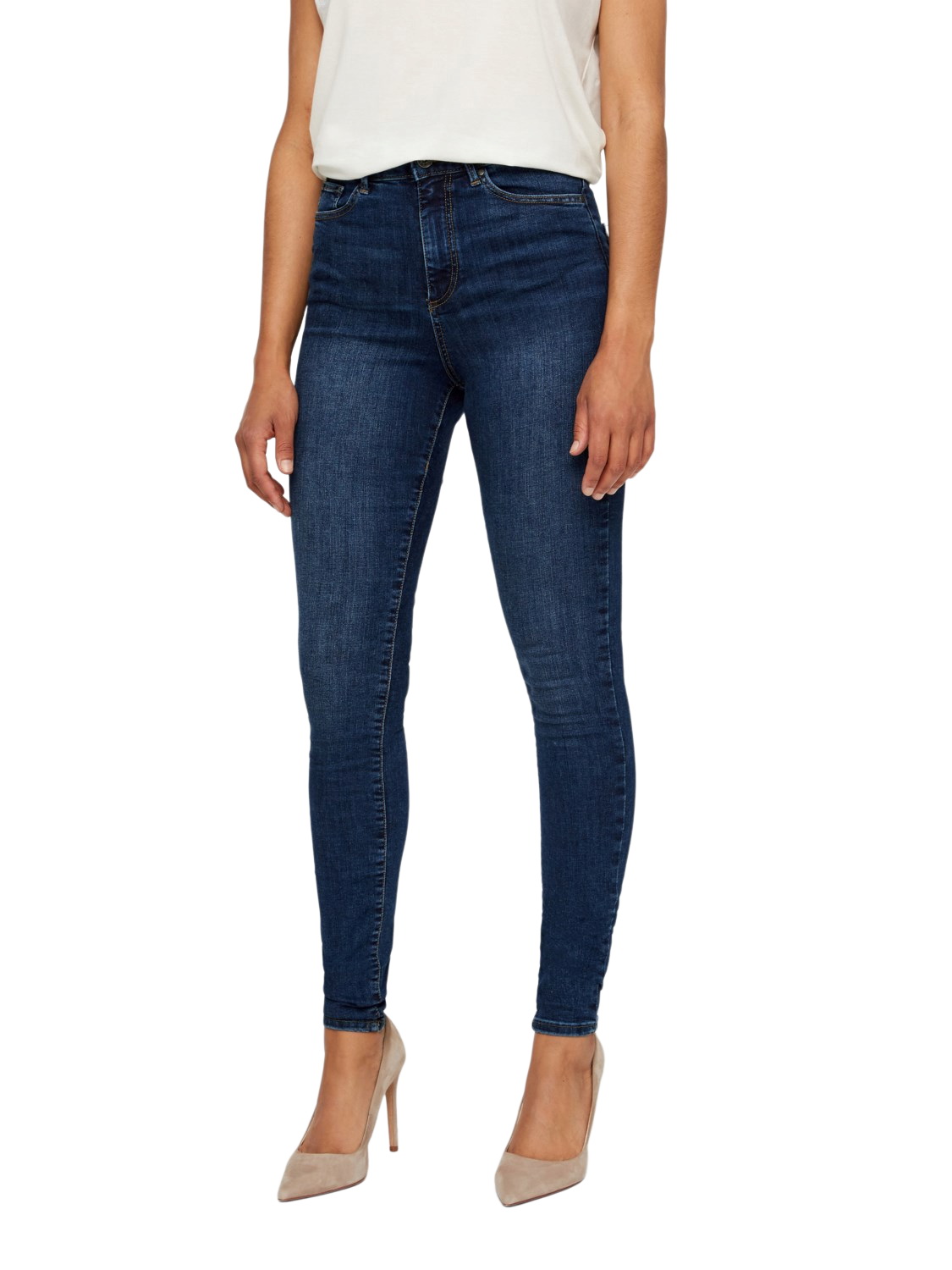 Vero Moda Damen Jeans VMSOPHIA MD BL - Skinny Fit - Blau - Medium Blue