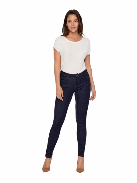 Vero Moda Damen Jeans VMSEVEN NW S SHAPE UP JEANS VI500 - Skinny Fit - Blau - Dark Blue Denim Vero Moda Damen Jeans VMSEVEN NW S SHAPE UP JEANS VI500 - Skinny Fit - Blau - Dark Blue Denim