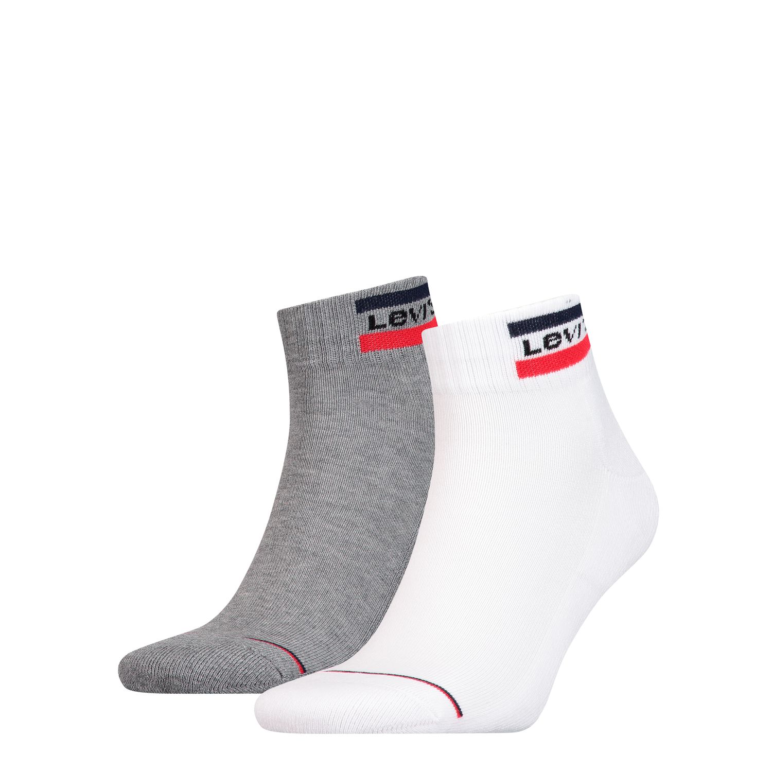 Levis Unisex Quarter Sportsocken Mid Cut Sportswear Logo 2er Pack