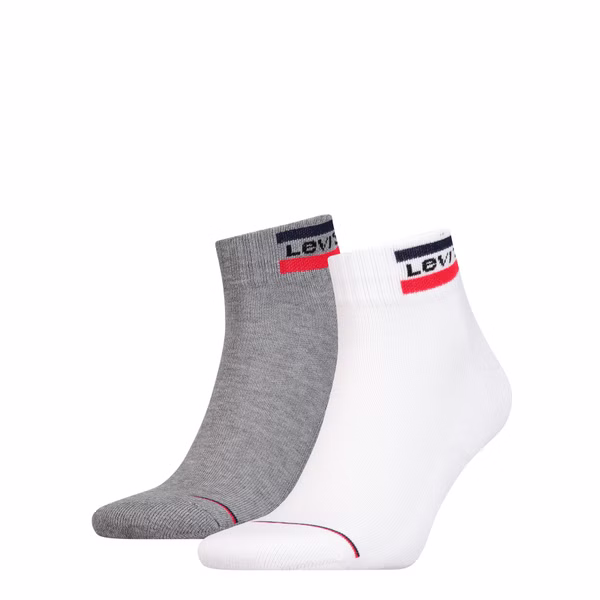 Levis Unisex Quarter Sportsocken Mid Cut Sportswear Logo 2er Pack Levis Unisex Quarter Sportsocken Mid Cut Sportswear Logo 2er Pack