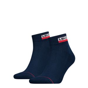 Levis Unisex Quarter Sportsocken Mid Cut Sportswear Logo 2er PackBlau