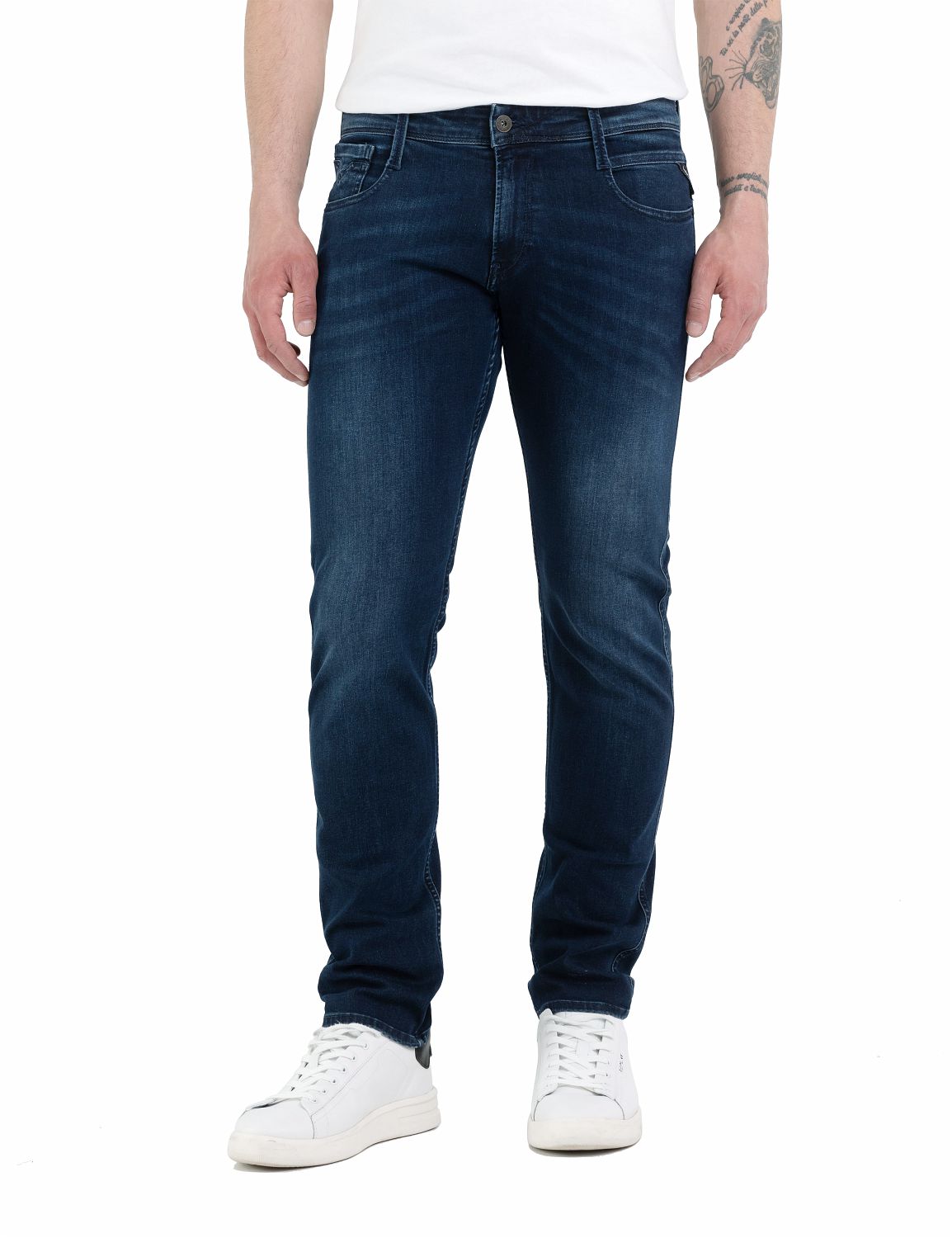 Replay Herren Jeans Anbass - Slim Fit - Blau - Dark Blue Denim