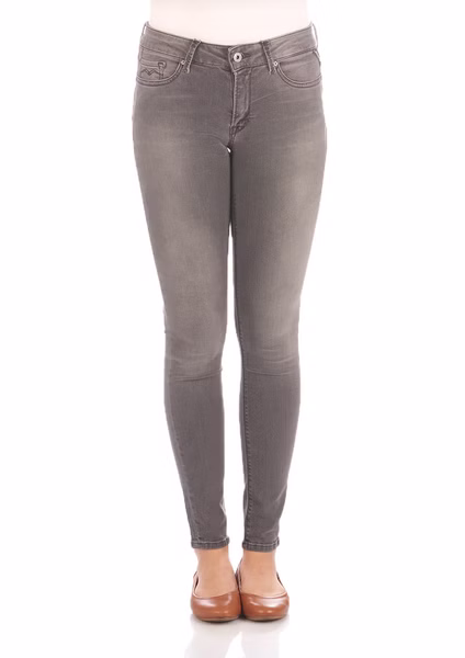 Replay Damen Jeans New Luz - Skinny Fit - Grau - Dark Grey Denim Replay Damen Jeans New Luz - Skinny Fit - Grau - Dark Grey Denim