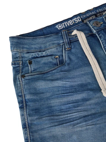 riverso Jeans Shorts Herren Stretch Kurz Kordelzug Regular Fit RIVPaul