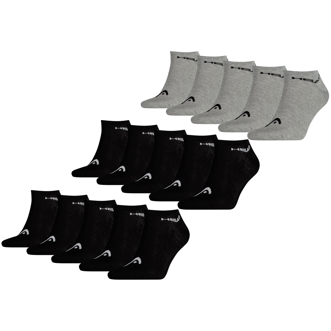 HEAD Herren Damen Unisex Sneaker Sport Socken Kurzsocken Baumwolle - 10er 15er 20er Multipack