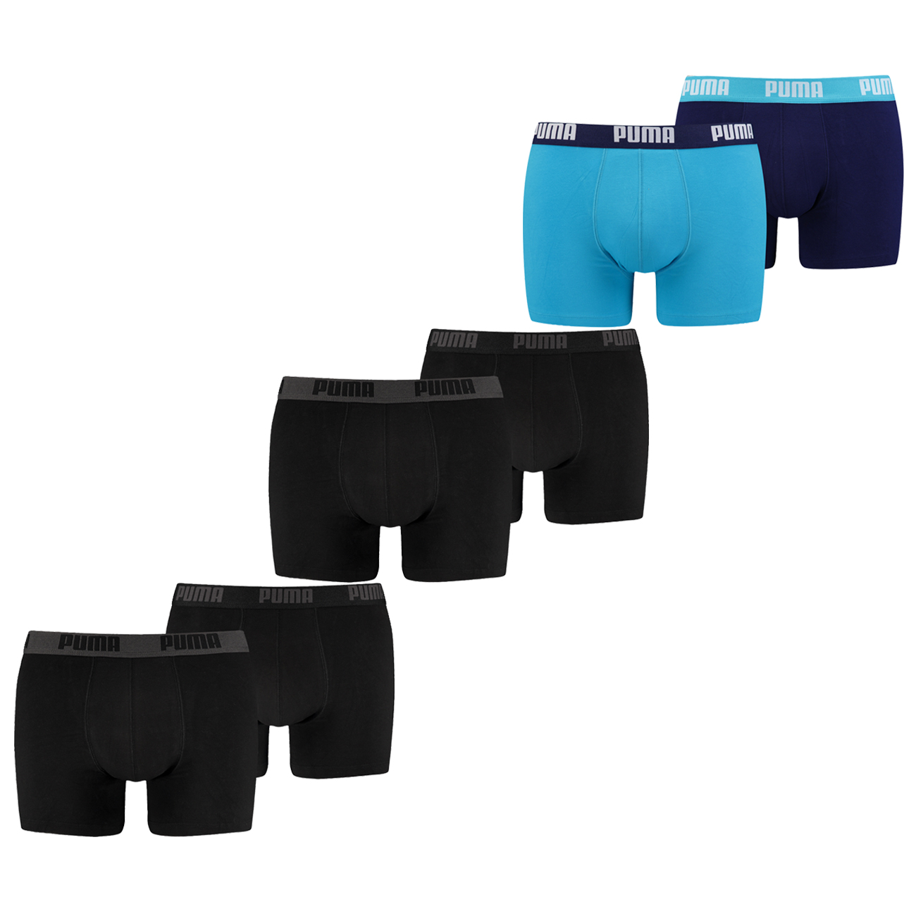 Puma Herren Boxershort Basic Boxer Unterwäsche Baumwolle - 4er 6er 8er Multipack