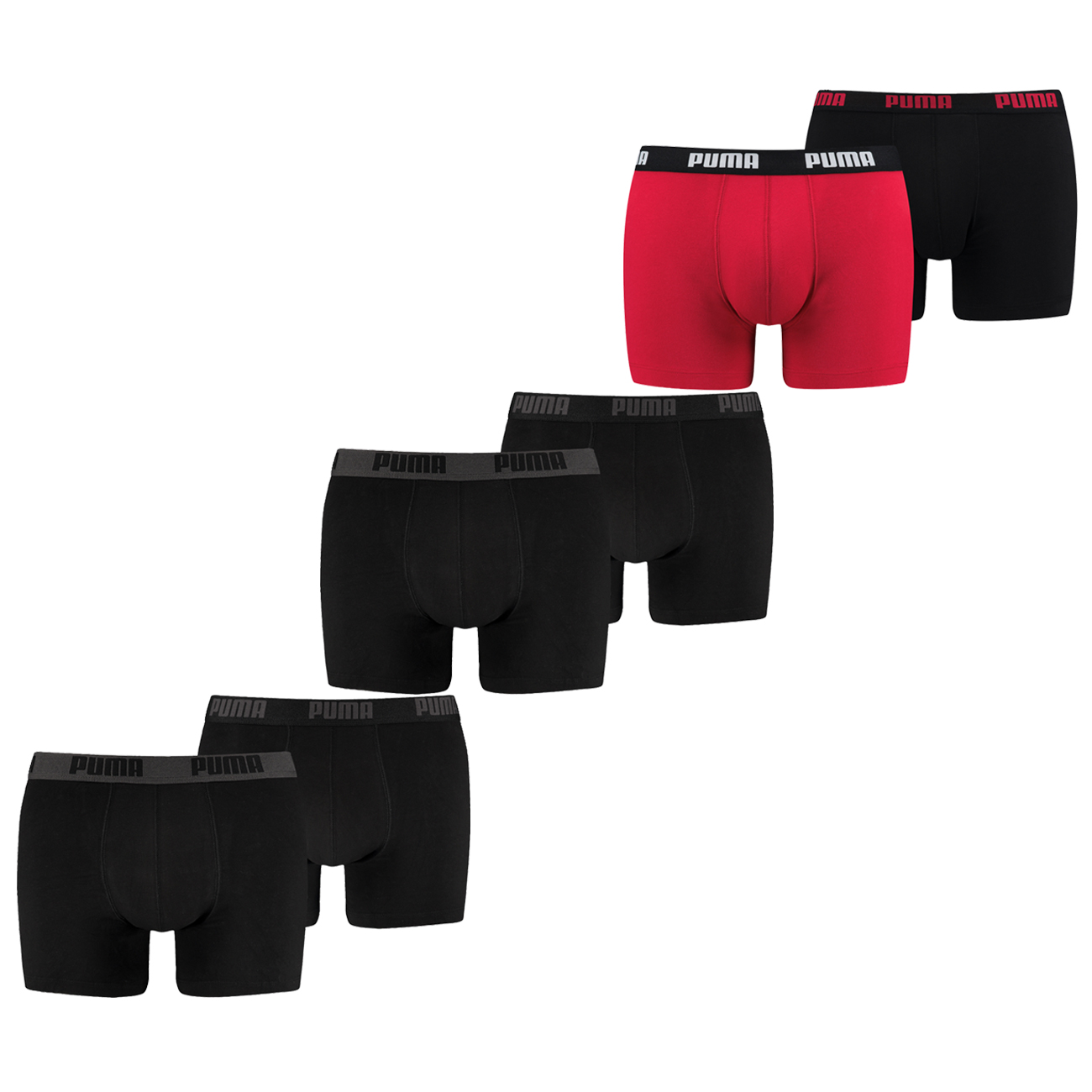 Puma Herren Boxershort Basic Boxer Unterwäsche Baumwolle - 4er 6er 8er Multipack