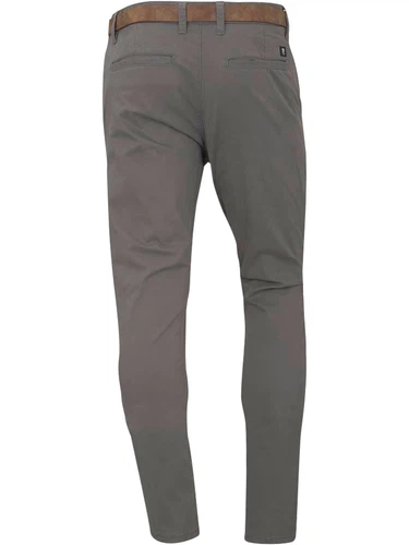 Tom Tailor Denim Herren Slim Chino Hose mit Gürtel - Slim Fit - Grau - Castlerock Grey