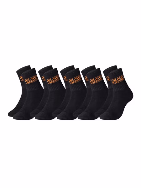 Black+Decker Unisex Herren Damen Sportsocken Heavy Fabric Crew 5er Pack Black+Decker Unisex Herren Damen Sportsocken Heavy Fabric Crew 5er Pack