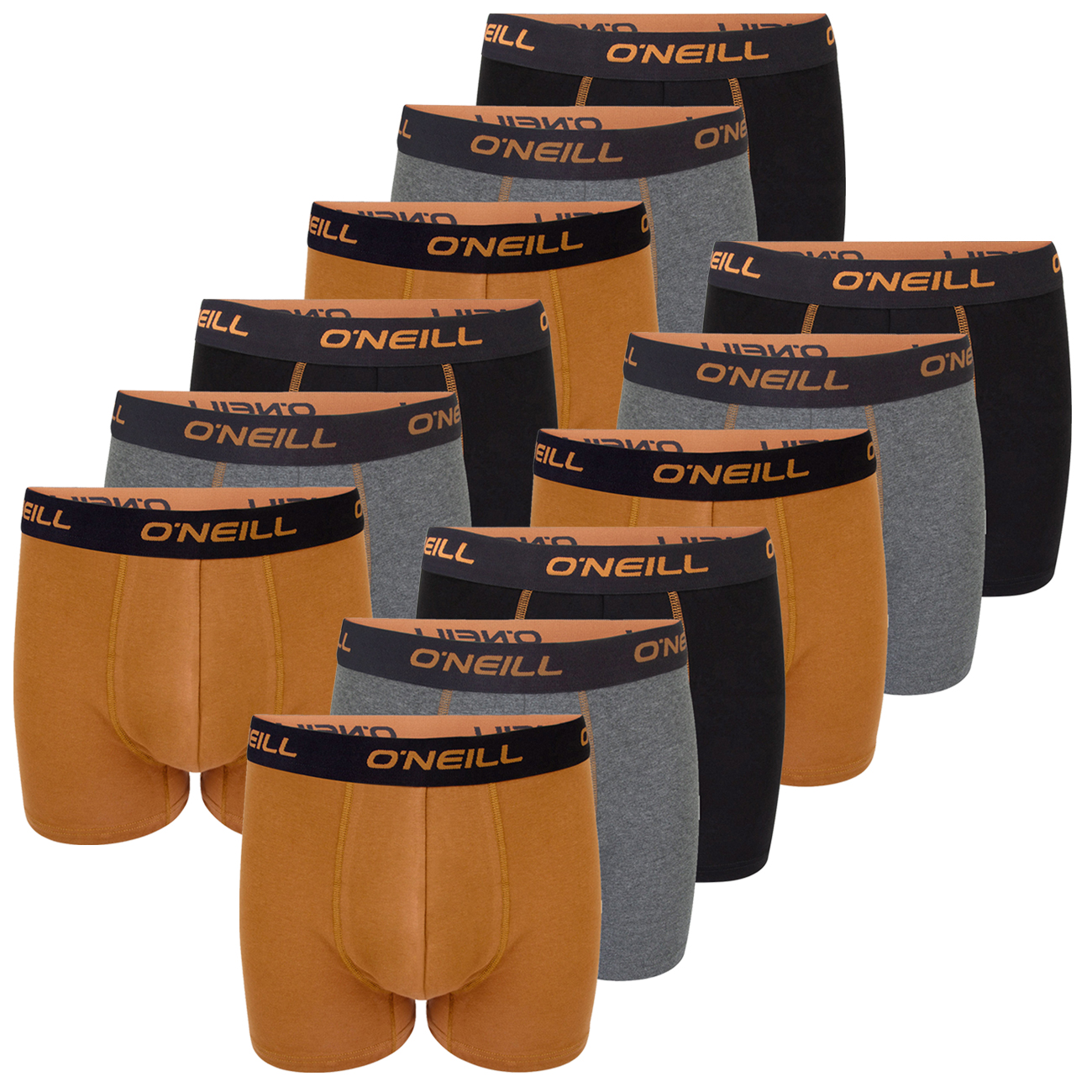 O'Neill Herren Boxershort Plain M L XL XXL 95% Baumwolle - 6er 9er 12er Multipack