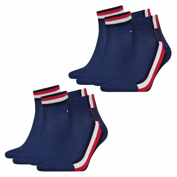 Quartersocken - TH MEN QUARTER ICONIC STRIPE 4er 6er 8er Multipack Quartersocken - TH MEN QUARTER ICONIC STRIPE 4er 6er 8er Multipack