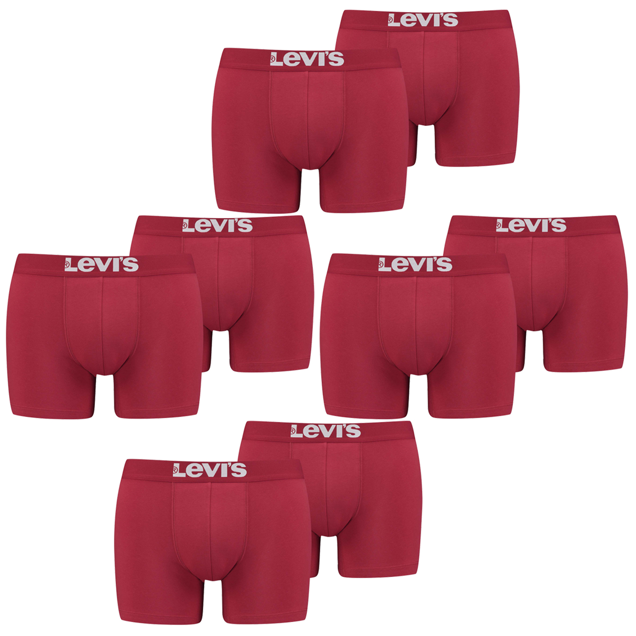 Levis Herren Boxershort Men Solid Basic Boxer Rot Weiss Blau Grau Schwarz - 4er 6er 8er Multipack