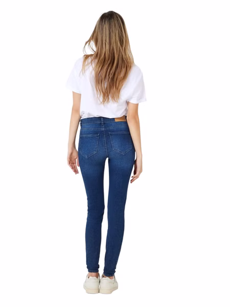 Noisy May Damen Jeans NMLUCY NW AZ115DB BG - Skinny Fit - Blau - Dark Blue Denim Noisy May Damen Jeans NMLUCY NW AZ115DB BG - Skinny Fit - Blau - Dark Blue Denim