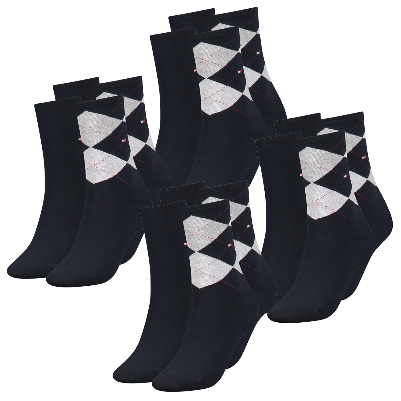 Tommy Hilfiger Damen Socken CHECK - 4er 6er 8er Multipack