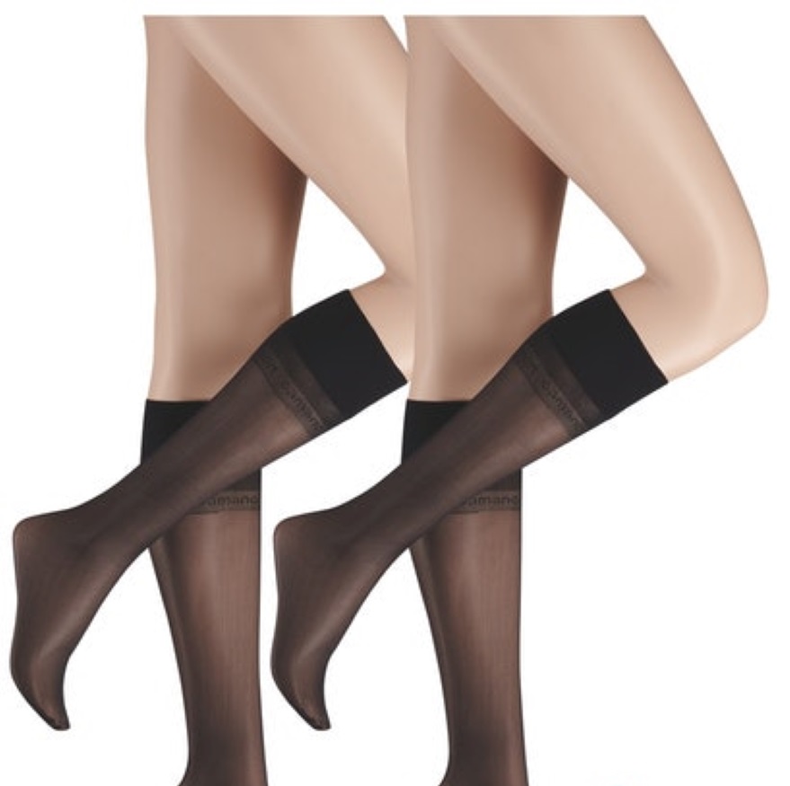 Camano Damen Feinstrümpfe Everyday Knee-Highs 20 DEN 2er Pack