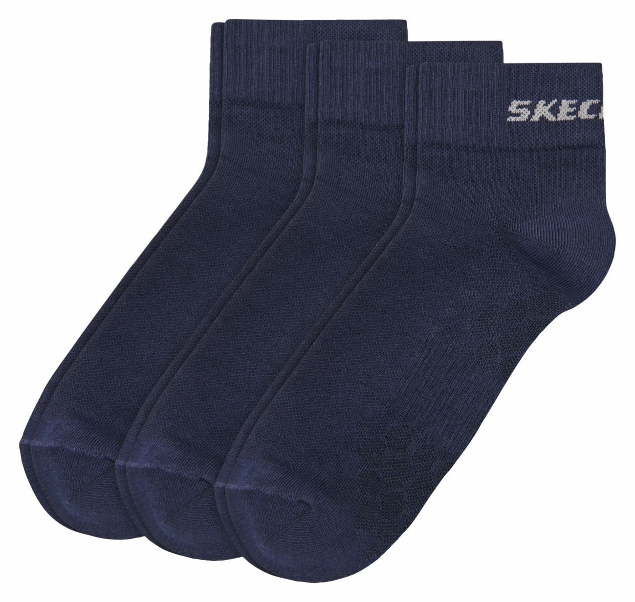 Skechers Unisex Quarter Socken Mesh Ventilation 3er Pack