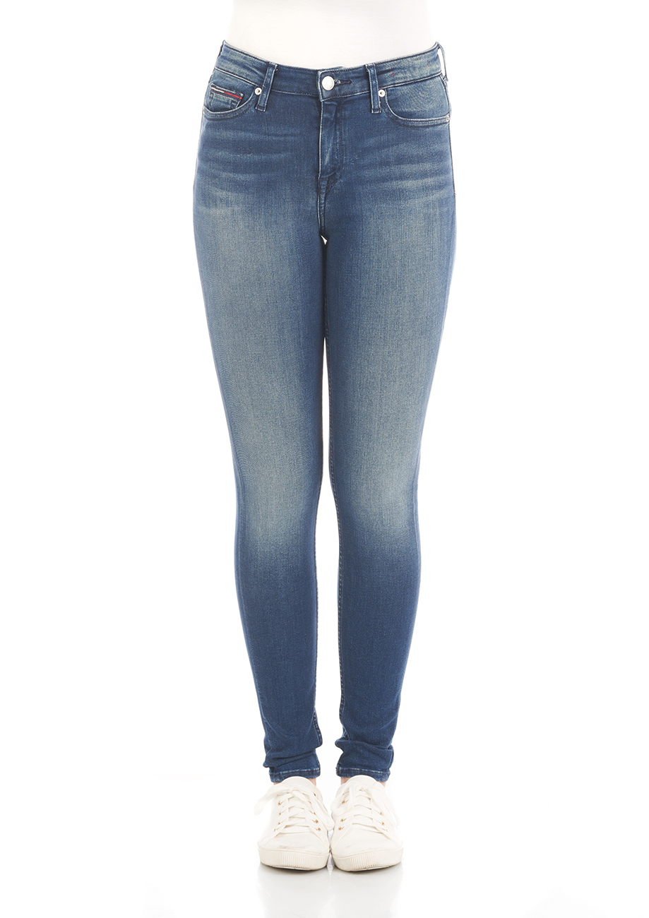 Tommy Hilfiger Damen Jeans NORA - Skinny Fit - Blau - New Niceville Mid Blue Stretch