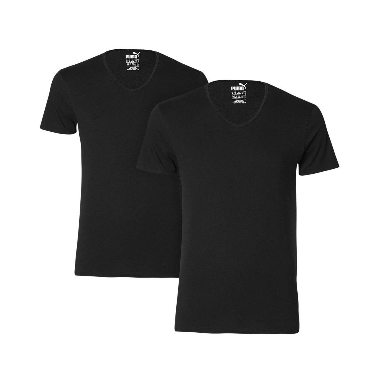 Puma Herren T-Shirt Basic V-Neck Regular Fit 2er Pack