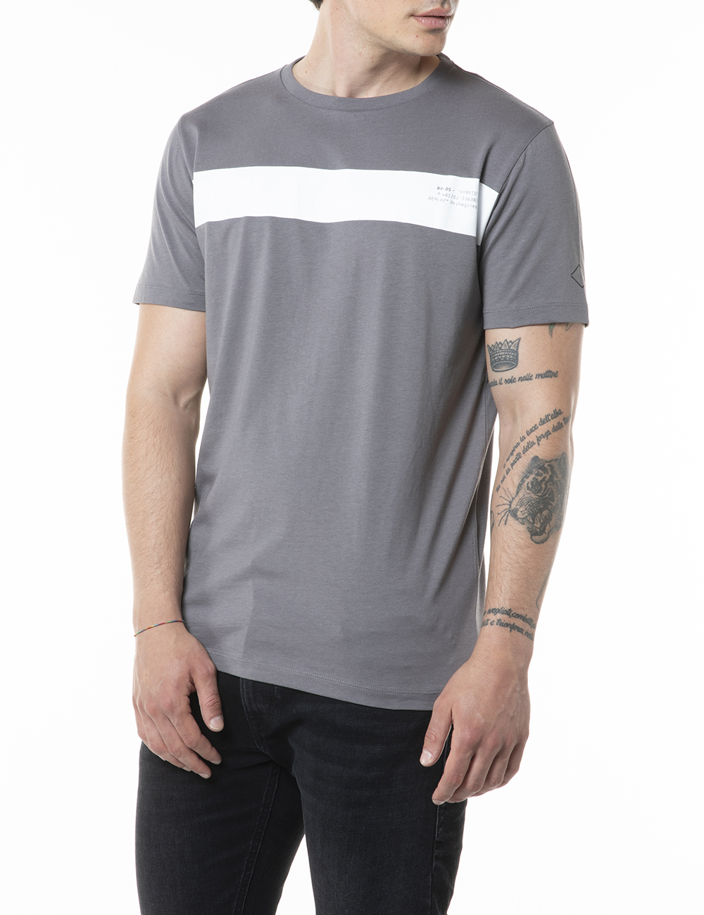 Replay Herren Rundhals T-Shirt Basic Jersey 30/1