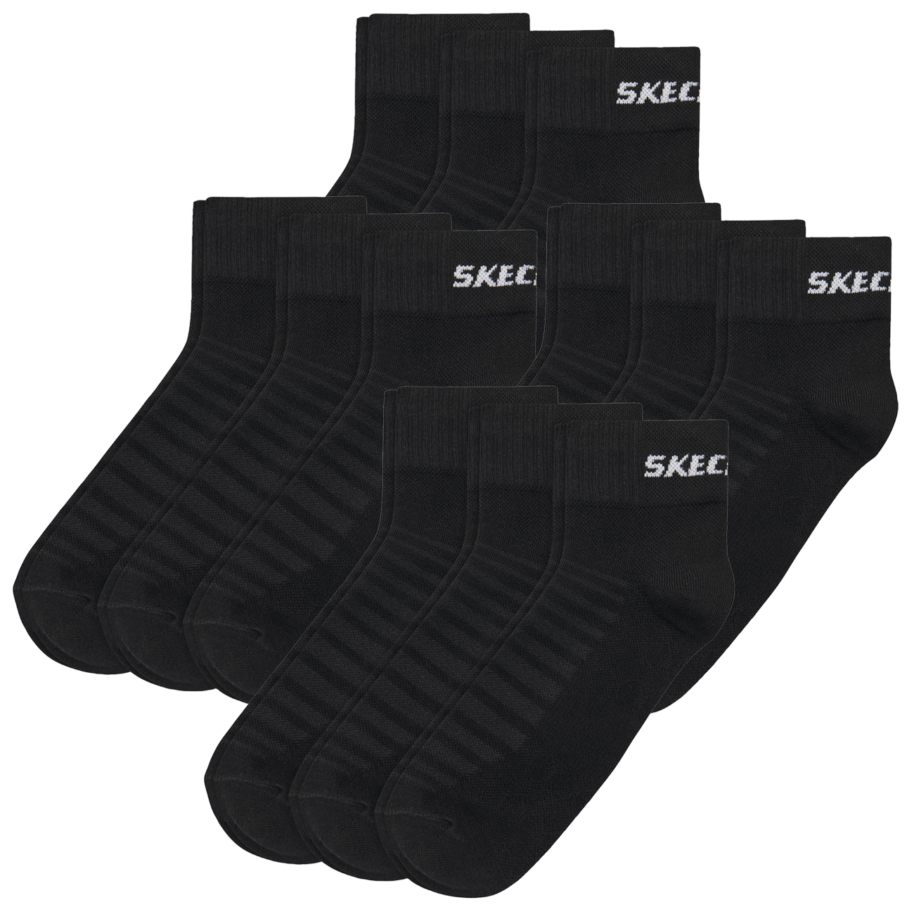 Skechers Unisex Quarter Socken Mesh Ventilation - 6er 9er 12er Multipack