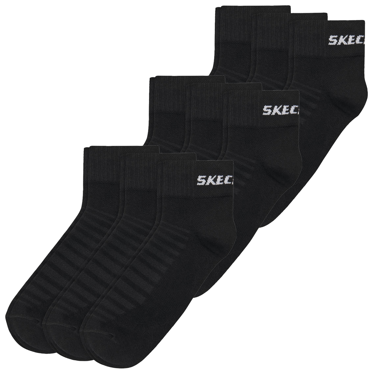 Skechers Unisex Quarter Socken Mesh Ventilation - 6er 9er 12er Multipack