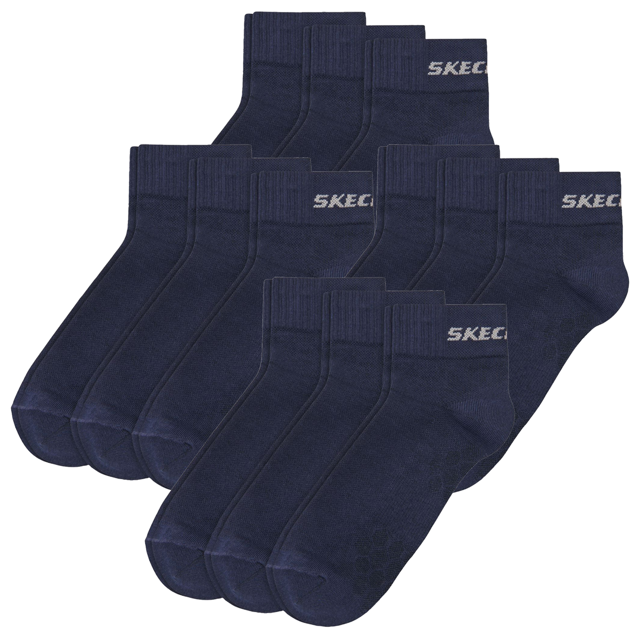 Skechers Unisex Quarter Socken Mesh Ventilation - 6er 9er 12er Multipack