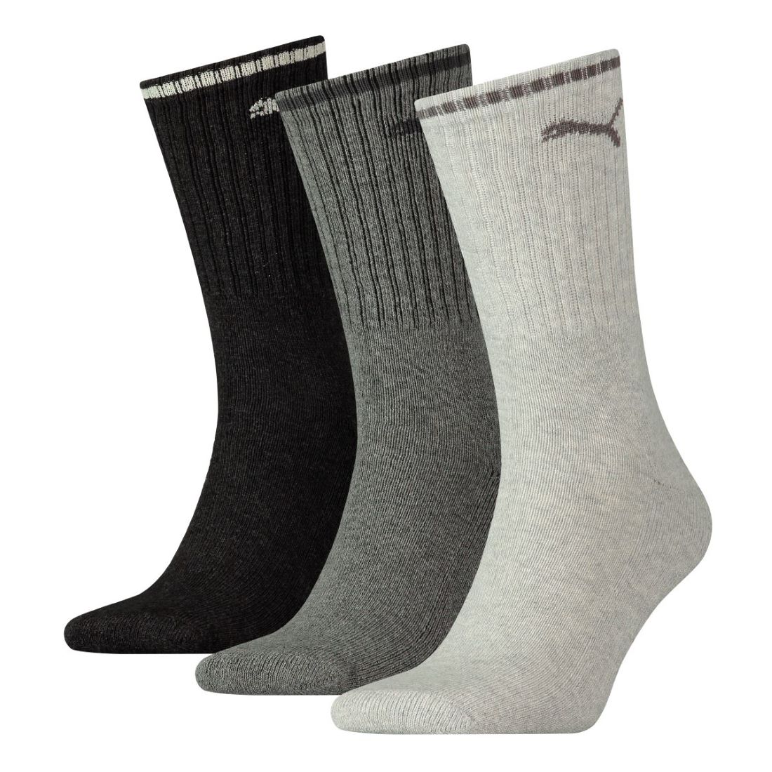 Puma Unisex Herren Damen Socken PUMA SPORT CREW STRIPE 3er Pack