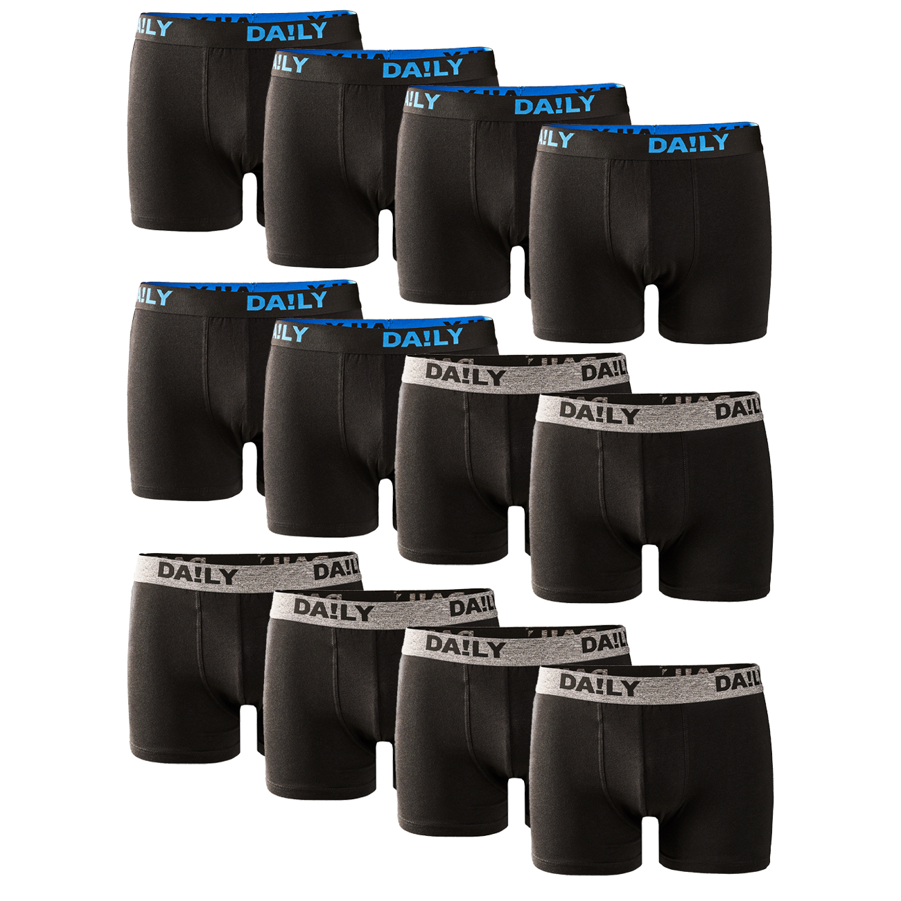 DA!LY UNDERWEAR Herren Boxershort 12er Pack