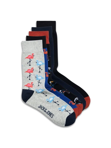 Jack & Jones Herren Socken JACSUMMER FLAMINGO 5er Pack