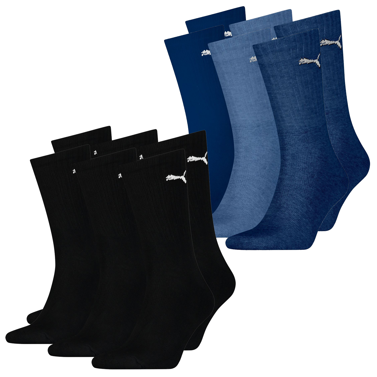 Puma Unisex Herren Damen Socken SPORT CREW LIGHTWEIGHT - 6er 9er 12er Multipack