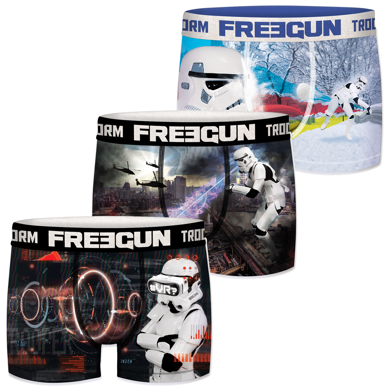 Freegun Star Wars Herren Boxershorts Funny Stormtrooper Krieg der Sterne Meme Druck 3er Pack S M L XL XXL