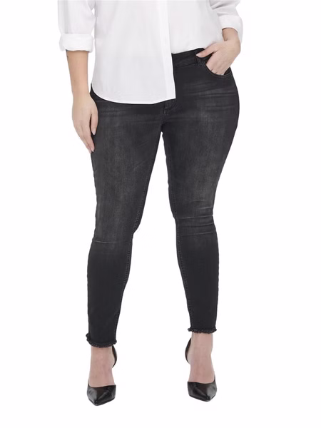 Carmakoma by Only Damen Jeans CARWILLY REG SKINNY ANK JEANS - Skinny Fit - Schwarz - Black - Plus Size Carmakoma by Only Damen Jeans CARWILLY REG SKINNY ANK JEANS - Skinny Fit - Schwarz - Black - Plus Size