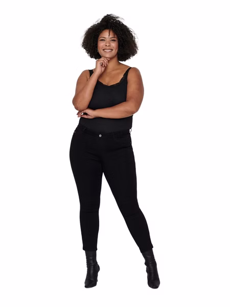 Carmakoma by Only Damen Jeans CARKARLA REG SK ANKLE ZIP - Skinny Fit - Schwarz - Black - Plus Size Carmakoma by Only Damen Jeans CARKARLA REG SK ANKLE ZIP - Skinny Fit - Schwarz - Black - Plus Size