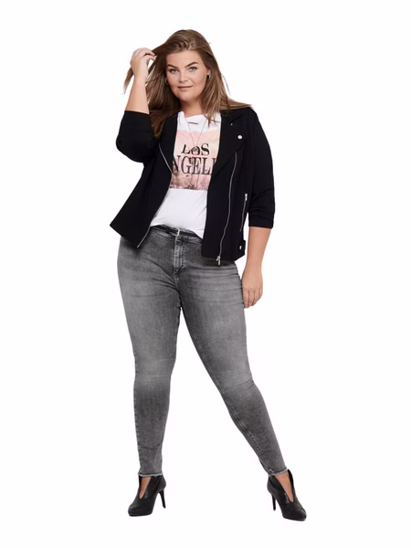 Carmakoma by Only Damen Jeans CARWILLY LIFE REG SK ANK - Skinny Fit - Grau - Grey Denim - Plus Size Carmakoma by Only Damen Jeans CARWILLY LIFE REG SK ANK - Skinny Fit - Grau - Grey Denim - Plus Size