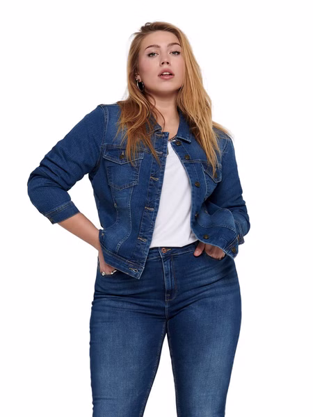 Carmakoma by Only Damen Jeansjacke CARWESPA LIFE - Blau - Medium Blue - Plus Size Carmakoma by Only Damen Jeansjacke CARWESPA LIFE - Blau - Medium Blue - Plus Size