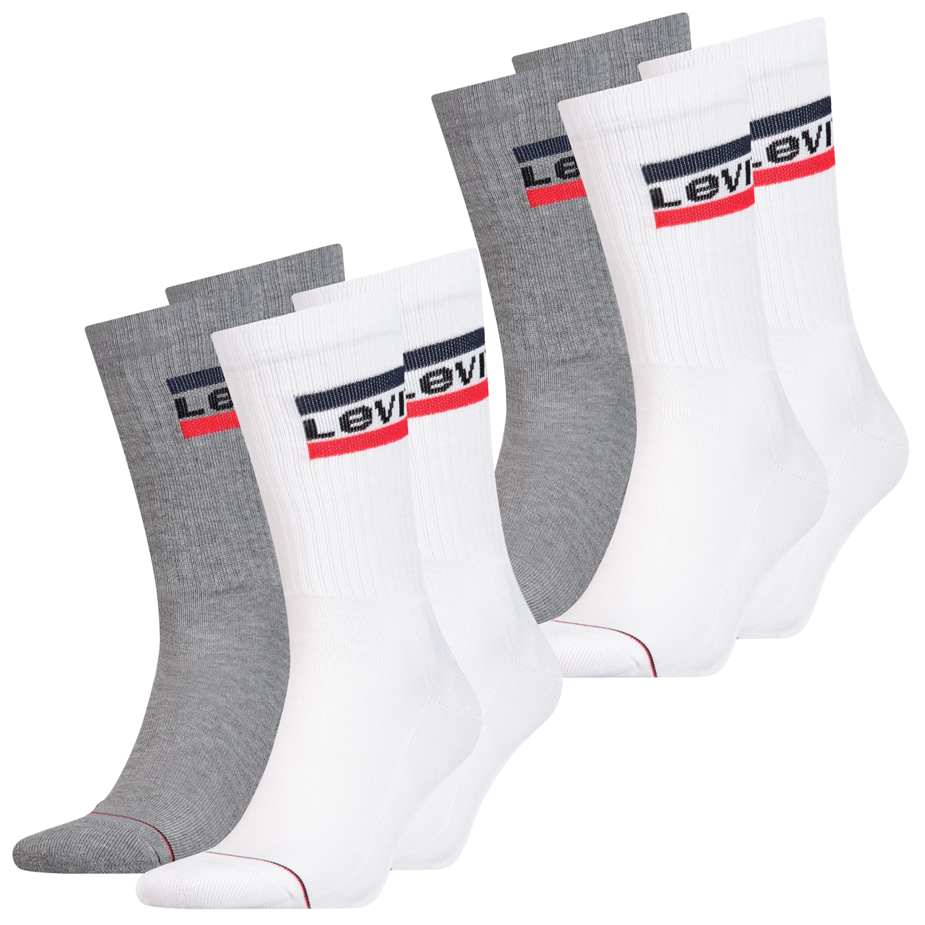 Levis Unisex Sportsocken Regular Cut Sportswear Logo 4er 6er 8er Multipack