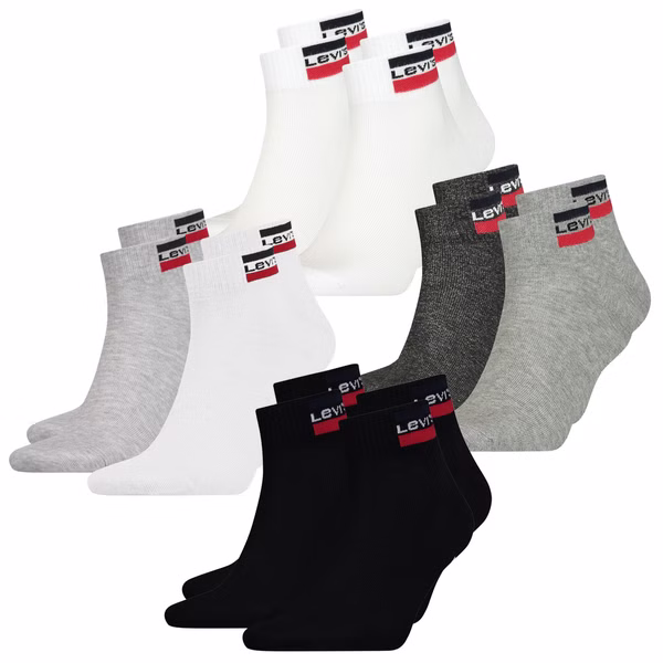 Quartersocken - LEVIS 168NDL MID CUT SPRTWR LOGO 4er 6er 8er Multipack Quartersocken - LEVIS 168NDL MID CUT SPRTWR LOGO 4er 6er 8er Multipack