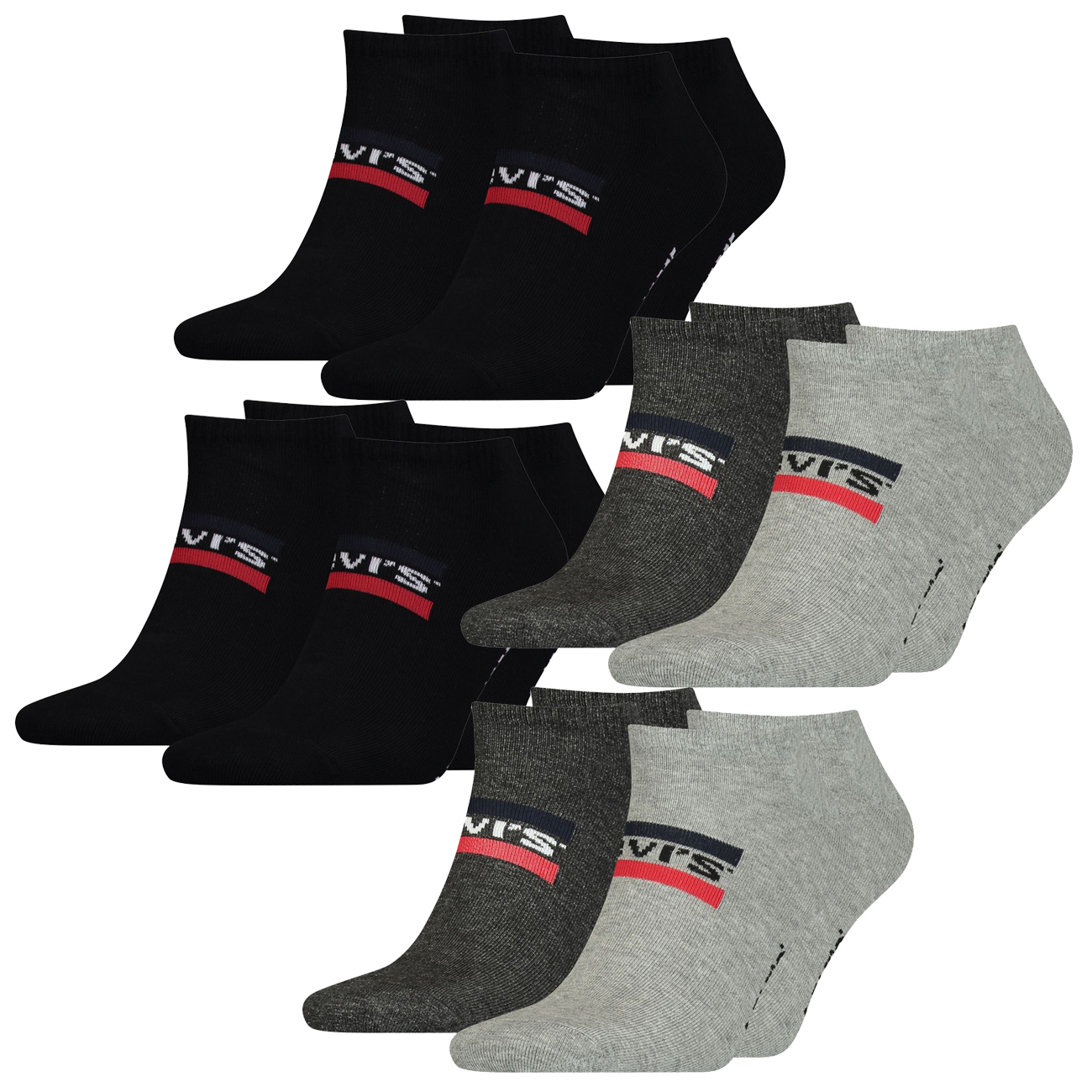 Levis Unisex Sneaker Sportsocken Low Cut Sportswear Logo 4er 6er 8er Multipack