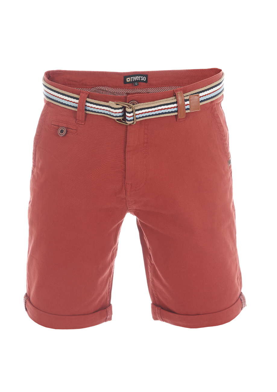 riverso Kurze Hosen Herren Chino Shorts Kurz mit Gürtel RIVKlaas Regular Fit