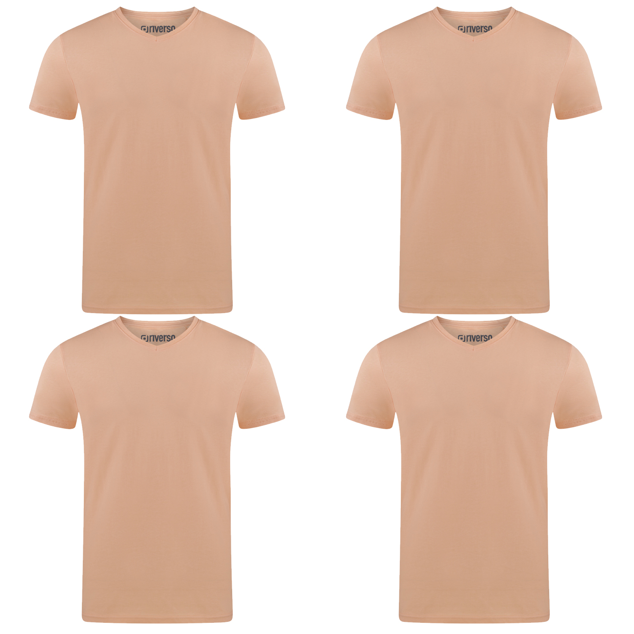 riverso Herren Basic T-Shirt RIVAaron Regular Fit 4er Pack