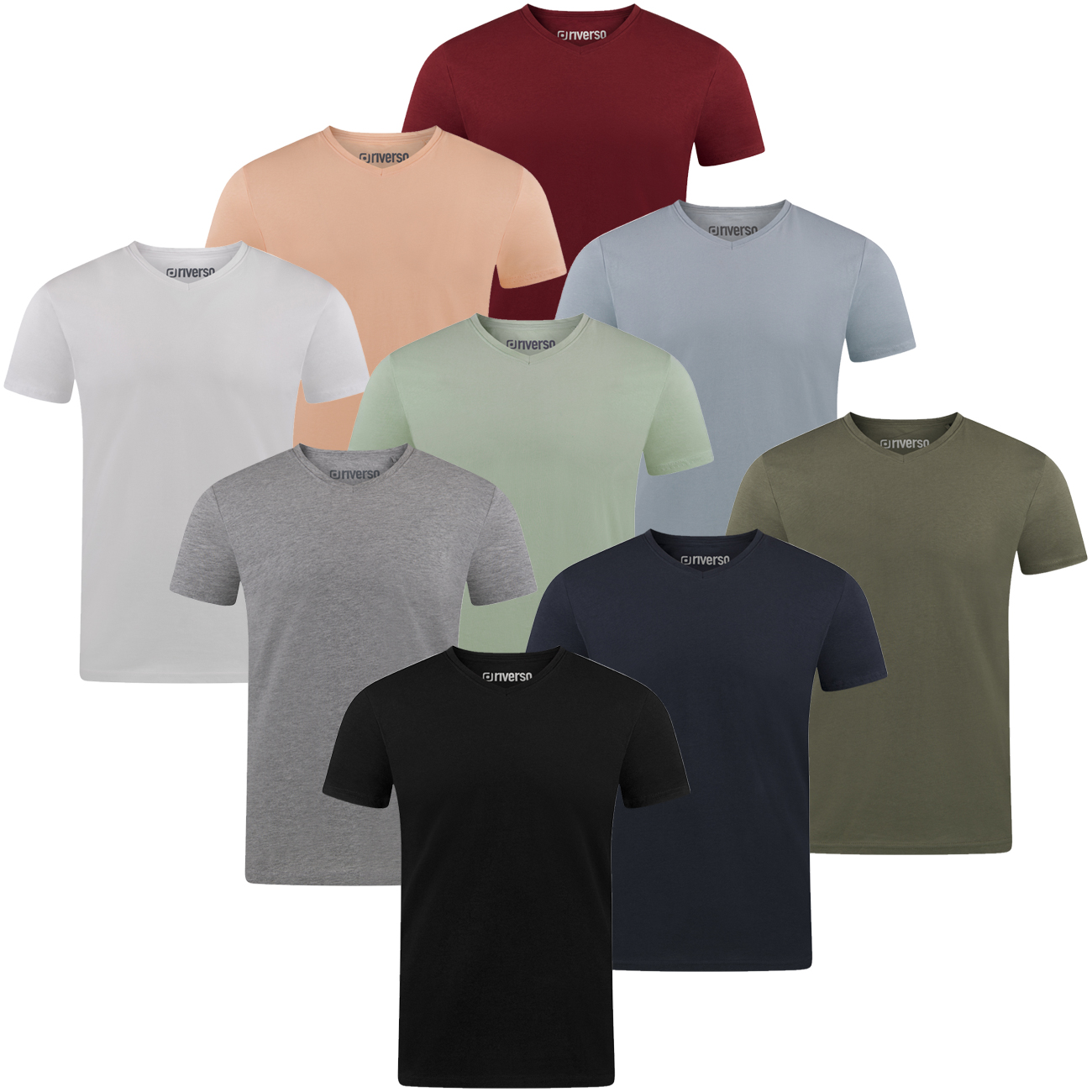 Artikel klicken und genauer betrachten! - riverso Herren T-Shirt RIVAaron Tee V-Neck Regular Fit in mehreren tollen Farbvarianten - 4er Pack Sie sind auf der Suche nach lässigen Shirts, die Sie als Basic jeden Tag tragen können? Dieses Shirt wird aus Organic Cotton Bio 100% Baumwolle (Light Grey: Organic Cotton Bio 90% Baumwolle, 10% Viskose) unter fairen Bedingungen hergestellt. Sie erhalten das T Shirt in mehreren modischen Farben. | im Online Shop kaufen