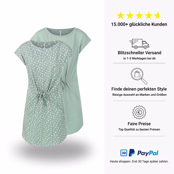 Only Damen Kleid ONLMAY S/S DRESS 2er Pack