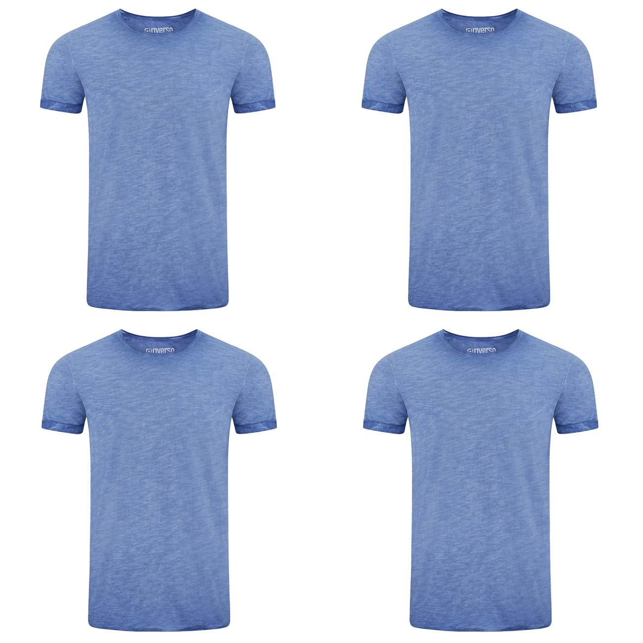 riverso Herren Basic T-Shirt RIVMatteo 4er Pack Rundhals Regular Tee 100% Baumwolle S - 5XL