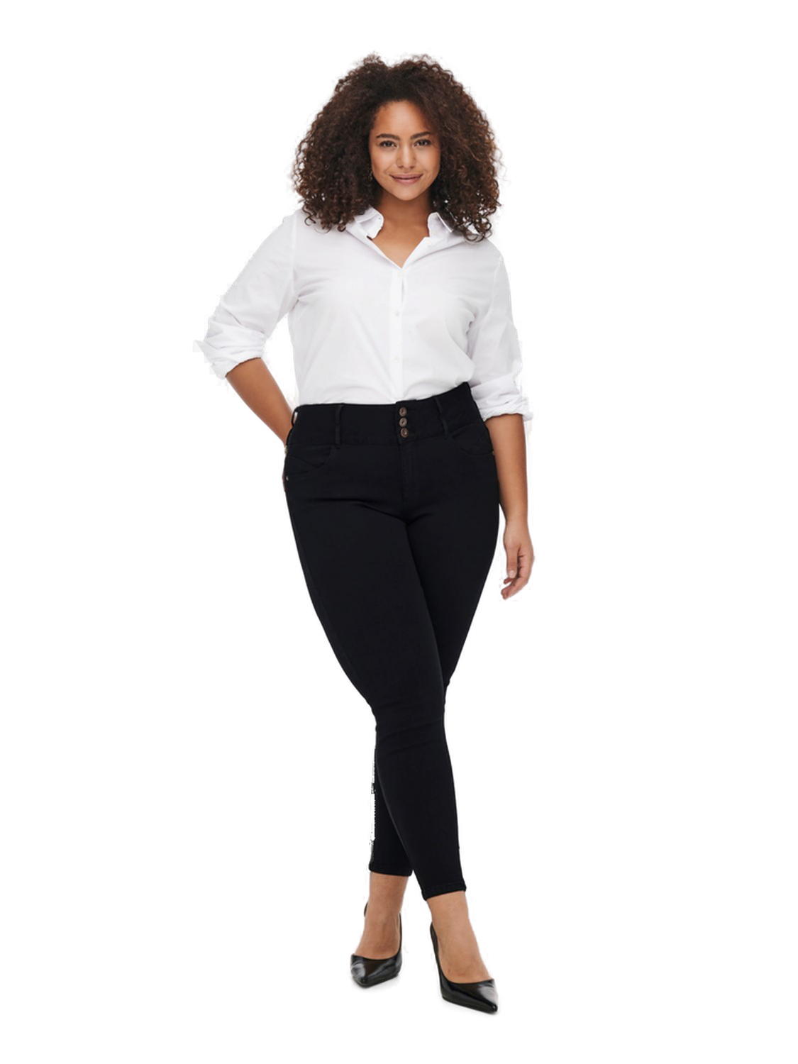 Carmakoma by Only Damen Jeans CARANNA - Skinny Fit - Schwarz - Black - Plus günstig online kaufen