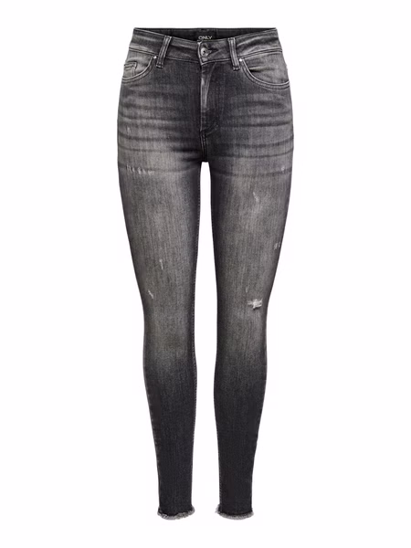 Only Damen Jeans ONLBLUSH LIFE MID SK RAW AK RW REA787 - Skinny Fit - Schwarz Black Denim Only Damen Jeans ONLBLUSH LIFE MID SK RAW AK RW REA787 - Skinny Fit - Schwarz Black Denim