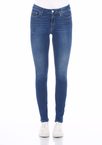 Replay Damen Jeans Luzien - Skinny Fit - Blau -Medium Blue Replay Damen Jeans Luzien - Skinny Fit - Blau -Medium Blue