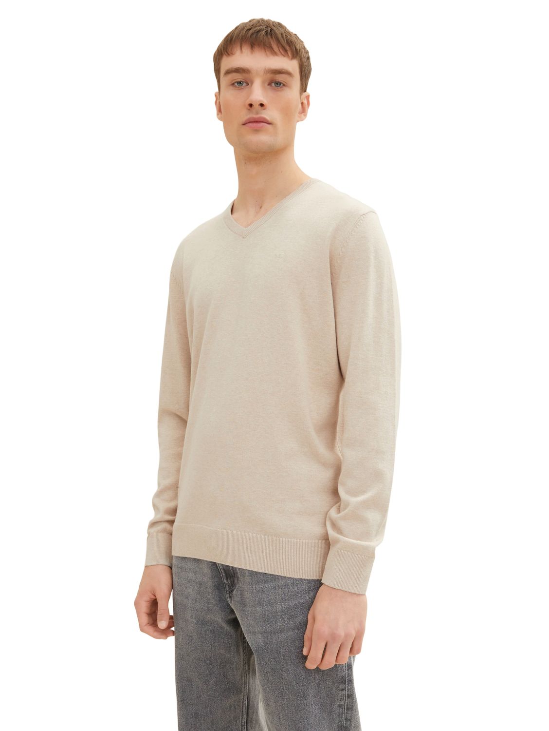 Tom Tailor Herren Rundhals Pullover Basic V-Neck