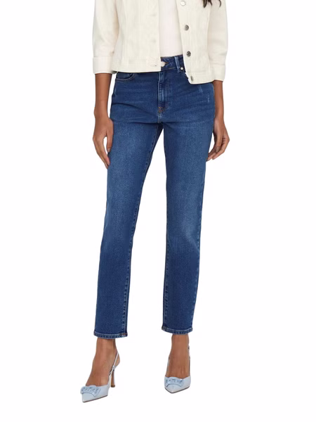 Only Damen Jeans ONLEMILY STRETCH LIFE HW S A CRO718- Straight Fit - Blau Medium Blue Denim Only Damen Jeans ONLEMILY STRETCH LIFE HW S A CRO718- Straight Fit - Blau Medium Blue Denim